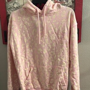 Pink Leopard Print Hoodie assholes live forever